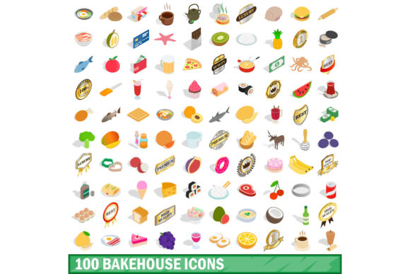 100 Bakehouse Icons Set: A Designer's Creative Asset