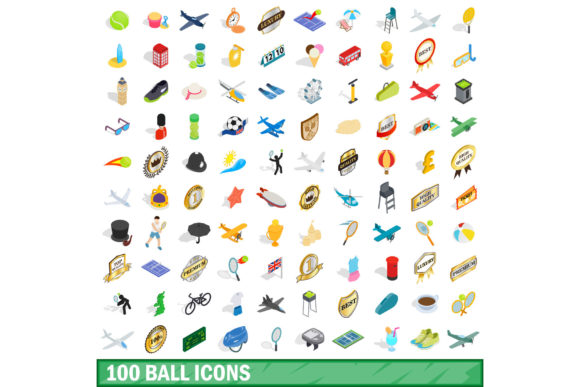 100 Ball Icons Set, Isometric 3d Style: A Practical Resource for Modern Visual Projects