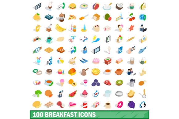 100 Breakfast Icons Set: A Visual Tool for Everyday Communication