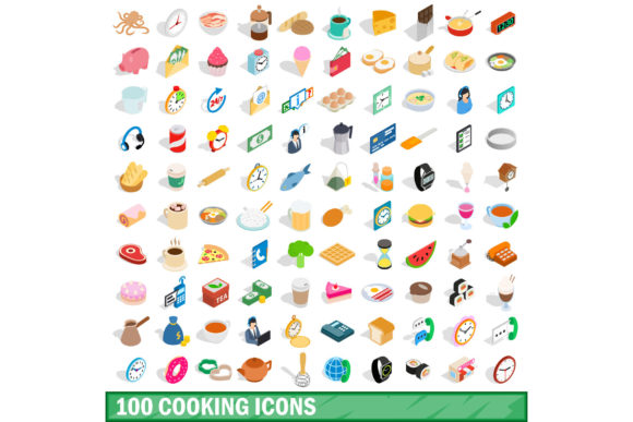 100 Cooking Icons Set for Visual Communication in Food Content