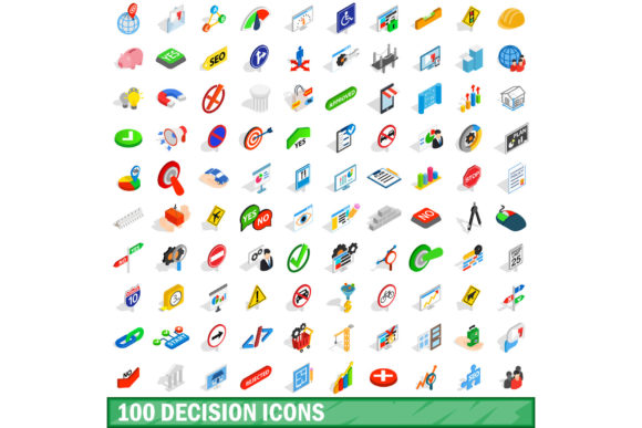 100 Decision Icons Set