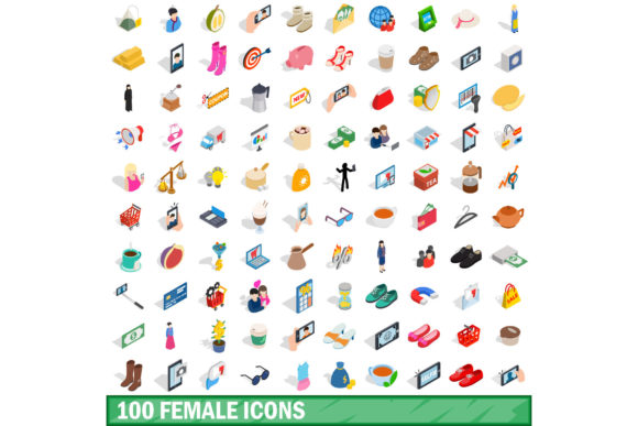 100 Female Icons Set, Isometric 3d Style: A Strategic Asset for Modern Communication