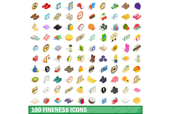 100 Fineness Icons Set: Visual Precision for Every Need