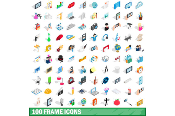 100 Frame Icons Set, Isometric 3D Style: A New Visual Language for Modern Design