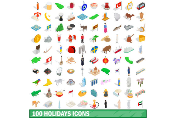 100 Holidays Icon Set: A Versatile Design Resource for Every Occasion