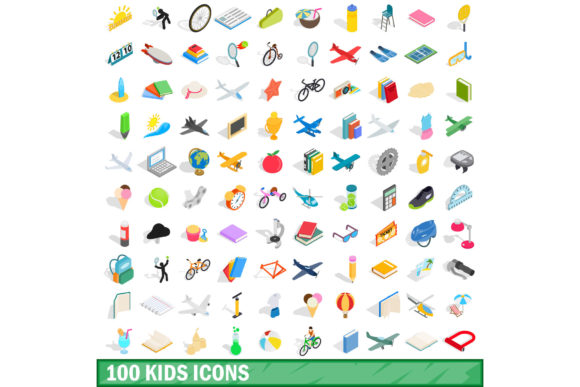 100 Kids Icons Set: Elevating Children’s Branding & Design