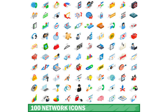 100 Network Icons Set – A Visual Language for Connectivity