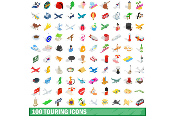 100 Touring Icons Set: Visual Toolkit for Travel Content