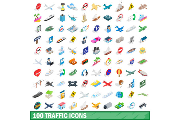 100 Traffic Icons Set for Visual Communication