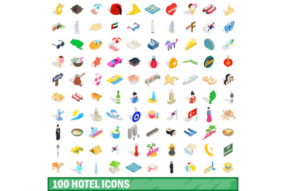 A Practical Look at the 100 Hotel Icons Set, Isometric 3D Style