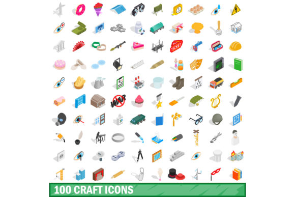 Bringing Depth to Digital Design with a 100 Craft Icons Set, Isometric 3d Style