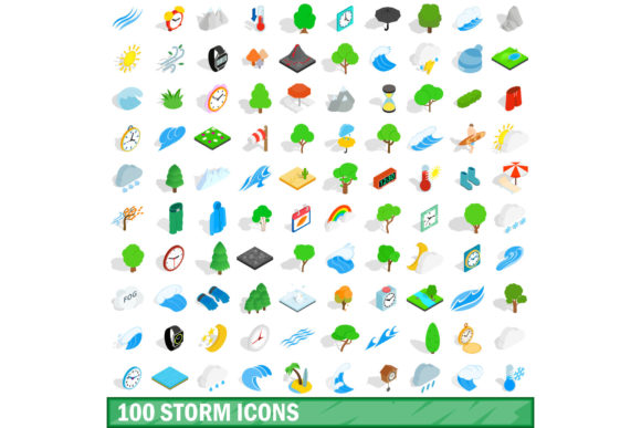 Elevating Visual Communication: The Rise of the 100 Storm Icons Set in Isometric 3D Style
