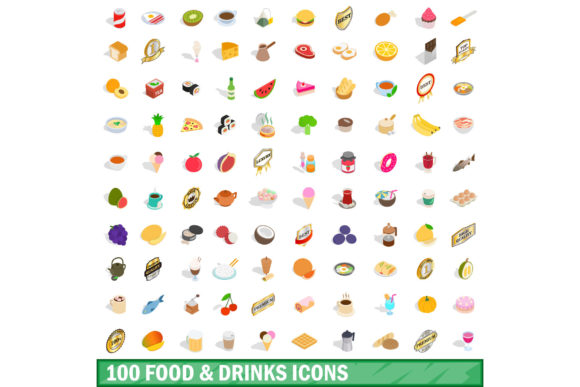 Evaluating the 100 Food and Drinks Icons Set, Isometric for Your Design Needs