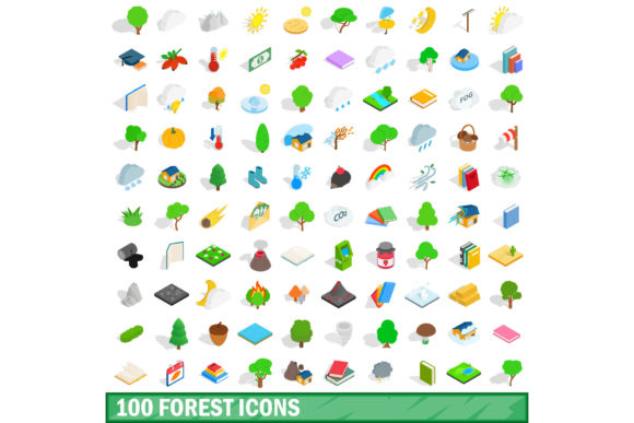 Evaluating the 100 Forest Icons Set in Isometric 3D Style