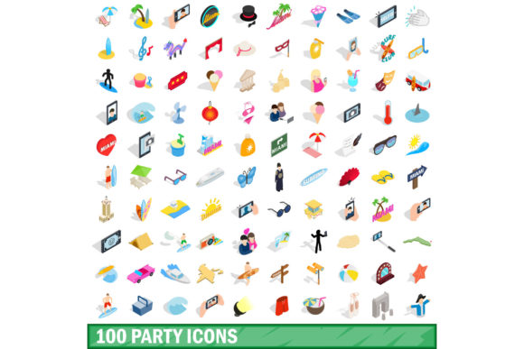 Evaluating the 100 Party Icons Set in Isometric 3D Style for Your Next Project