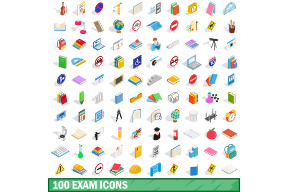 Exploring the 100 Exam Icons Set, Isometric 3d Style for Real-World Projects
