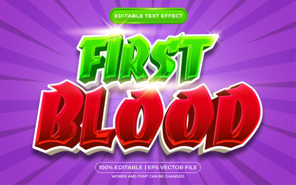 First Blood 3D Editable Text Effect for Creators