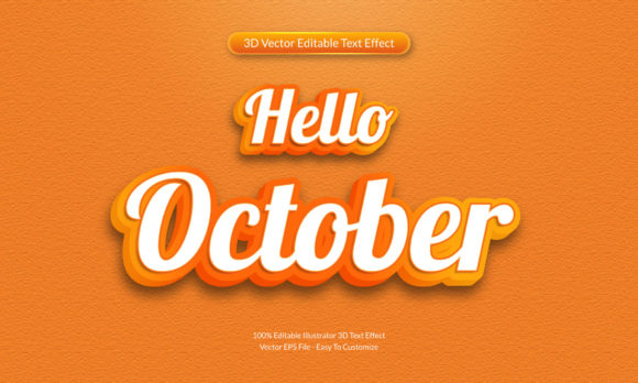 Hello October 3D Editable Text Effect: A Creative Tool