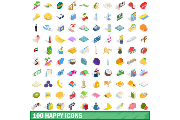 How the 100 Happy Icons Set, Isometric 3d Style Can Elevate Your Visual Strategy