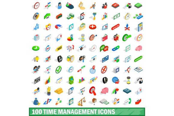 Isometric Time Management Icons Set: A Practical Tool