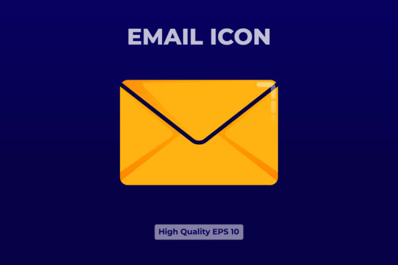 The 3D Flat Yellow Email Icon Illustration