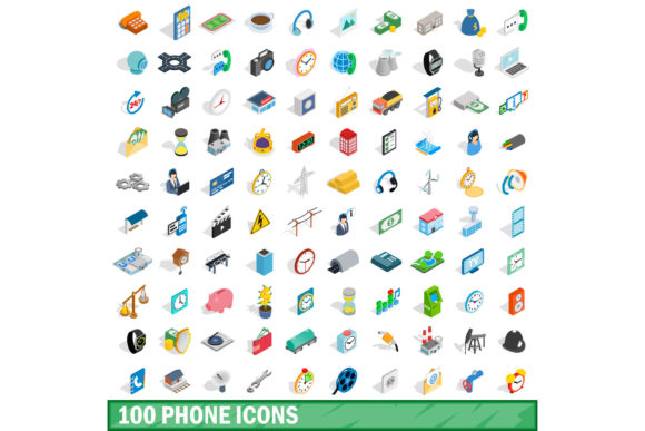 The Comprehensive Value of a 100 Phone Icons Set in Isometric 3D Style