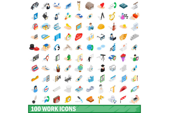 The Power of Visual Consistency: Understanding the 100 Work Icons Set, Isometric 3D Style