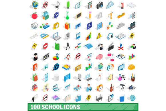 Understanding the 100 School Icons Set in Isometric 3D Style